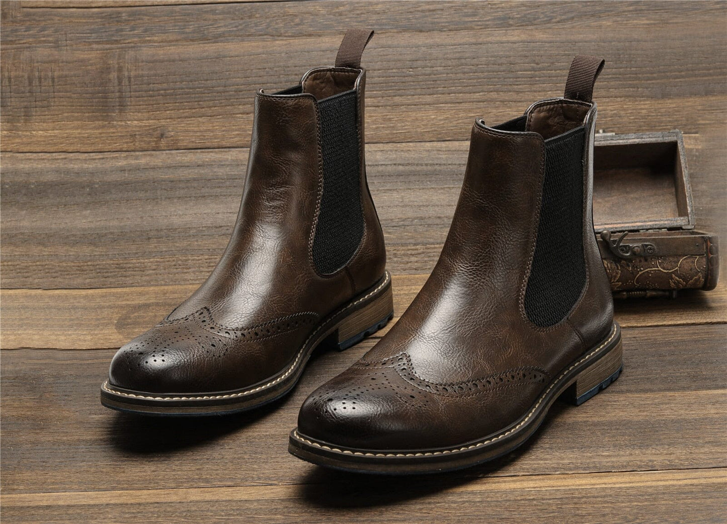 Bota Masculina de Couro Chelsea