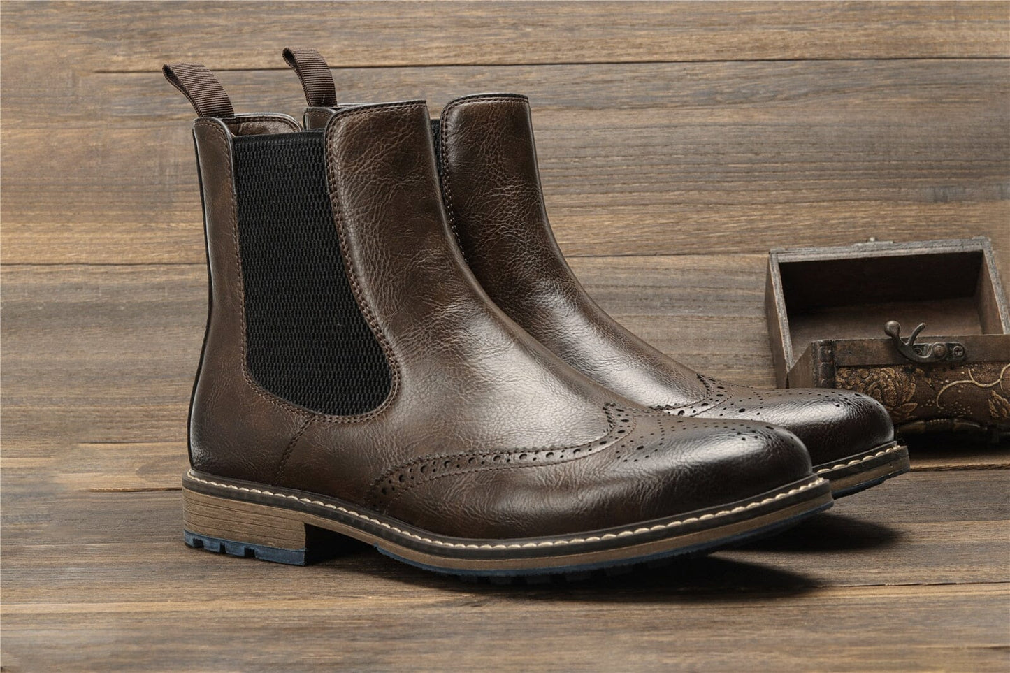 Bota Masculina de Couro Chelsea